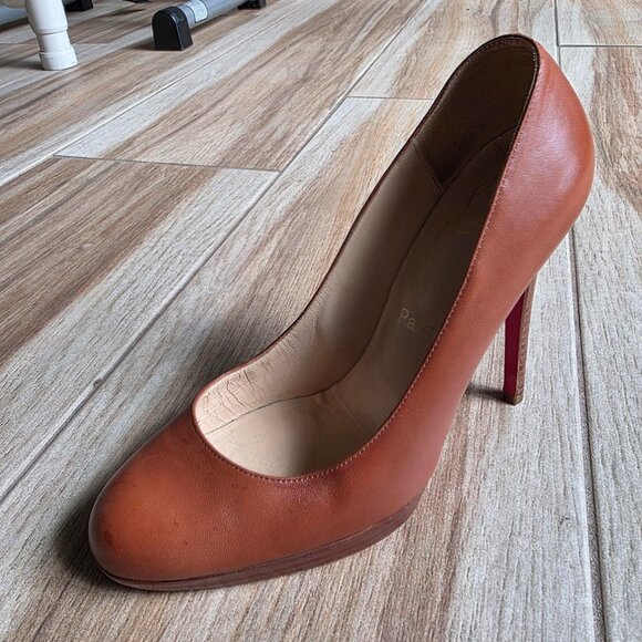 Christian Louboutin Kid Decollete 868 Zeppa 100mm Platform Pumps Eur. 38 - Picture 1 of 13